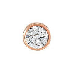 Single Stone White Diamond Piercing in 14k Rose Gold by Selda Jewellery