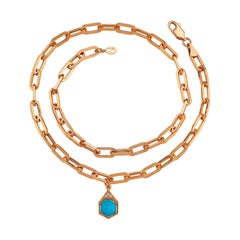 Double Chain Turquoise Birthstone Bracelet in 14K Rose Gold, December