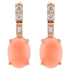 Pendientes de oro rosa de 14 quilates con diamantes Dragon Lady Coral de Selda Jewellery