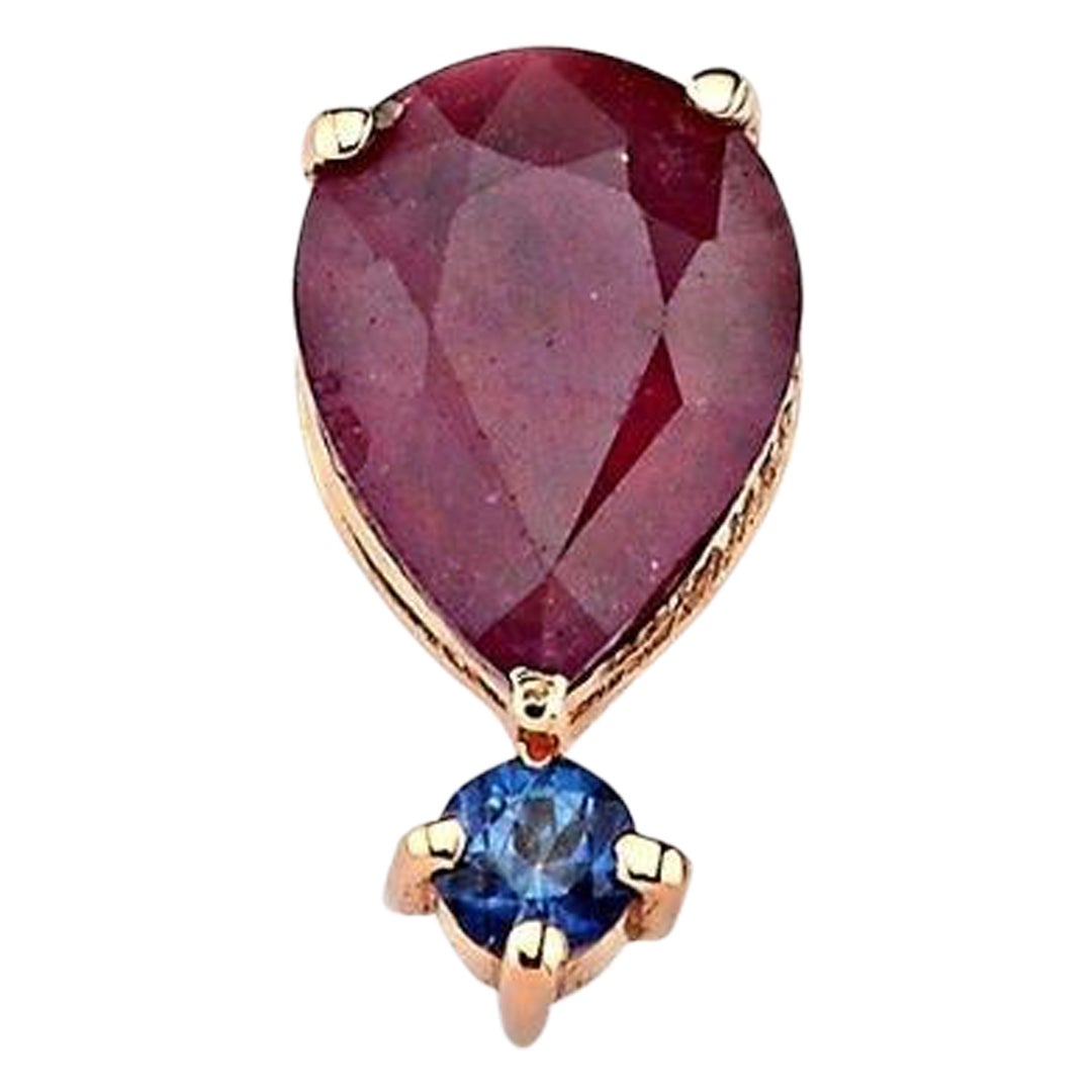 Dragon Lady Ruby 14k Rose Gold Stud Earring 'Single' by Selda Jewellery For Sale