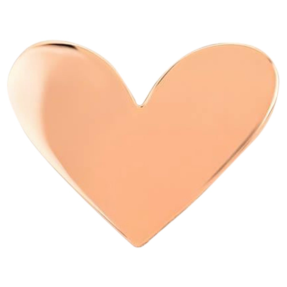 Heart Stud Earring Medium 'Single' in 14k Rose Gold by Selda Jewellery For Sale