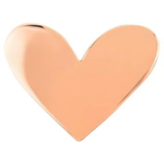 Selda Jewellery, clous d'oreilles « Single » en or rose 14 carats avec cœurs, taille moyenne