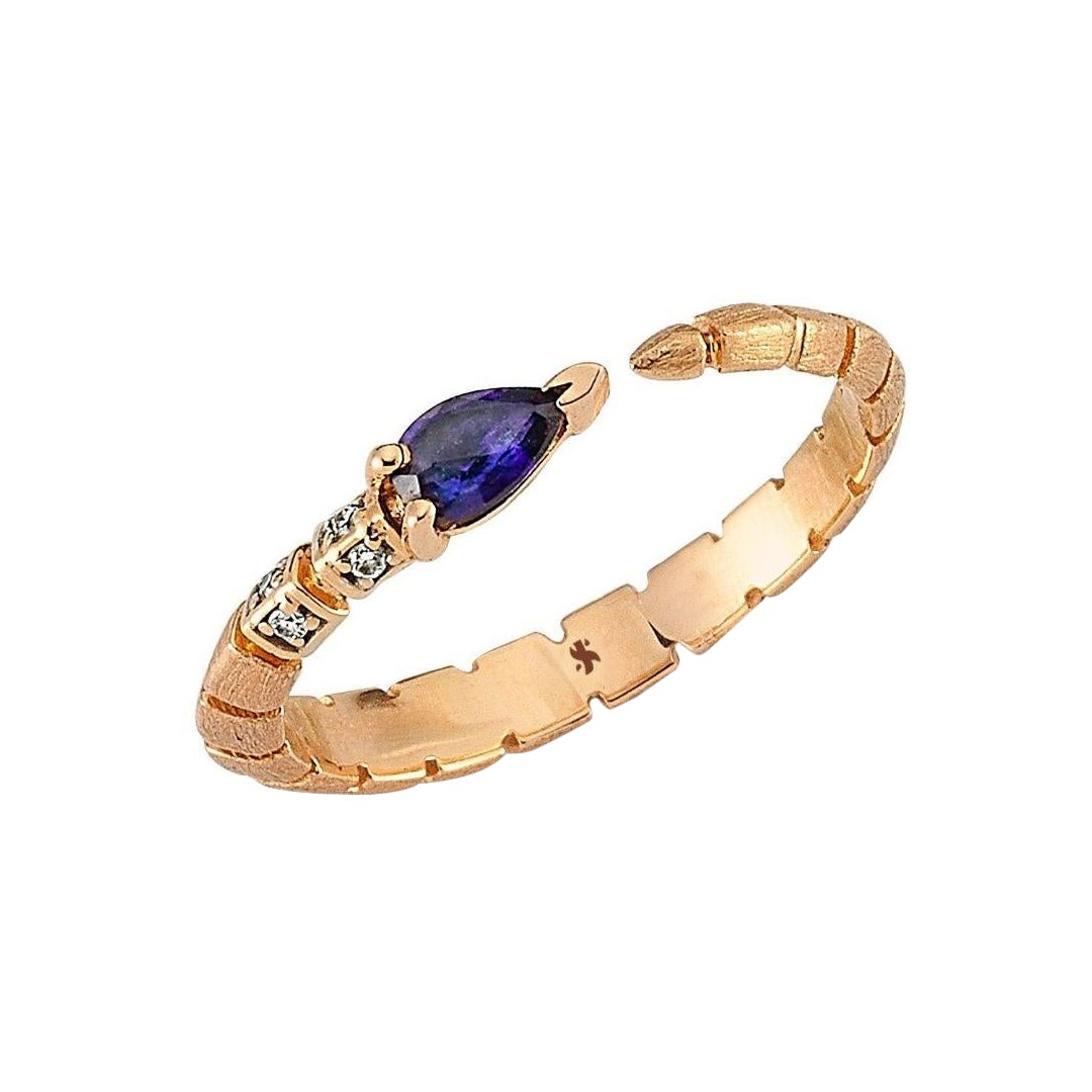 Ayida Ring in 14K Rose Gold with 0.4ct Sapphire by Selda Jewellery