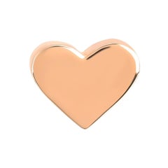 Pendiente corazón pequeño 'Single' en oro rosa de 14k de Selda Jewellery