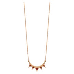 Catch You Necklace with Red Enamel in 14K Rose Gold