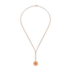 Emerald Birthstone Necklace in 14k Rose Gold May