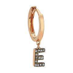 Buchstabe Letter E 'Single' 14k Roségold Ohrring mit weißem Diamant