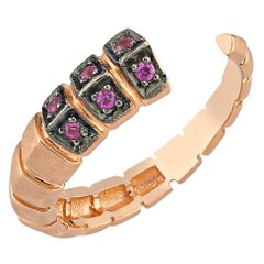 Dragon Tail Open Ring in Rose Gold with Pink Sapphire