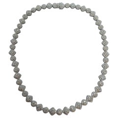 Used 18kt White Gold 13.48ct Diamond Tennis Necklace