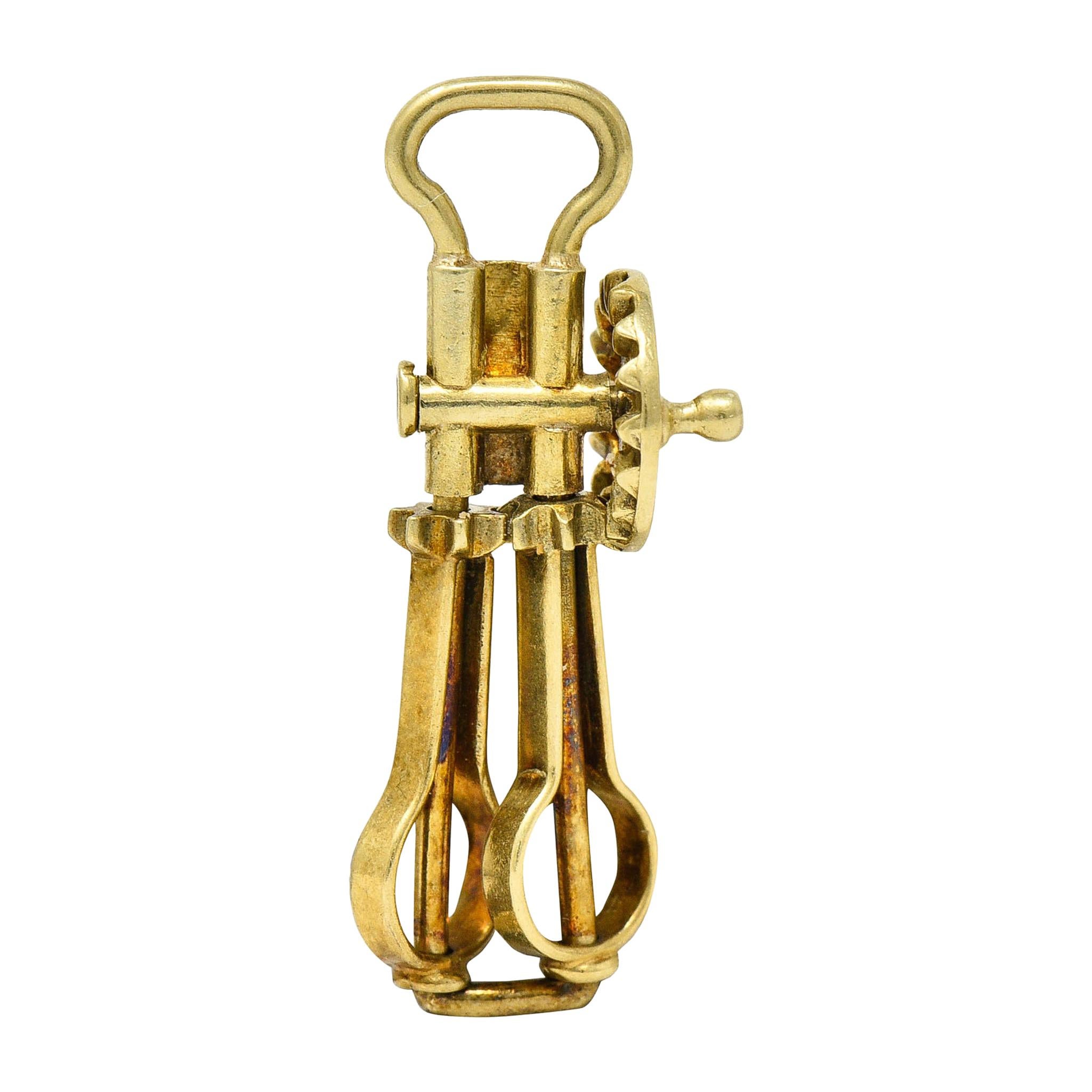 Sloan & Co. Retro 14 Karat Gold Articulated Hand Mixer Charm