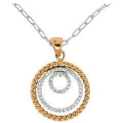 Diamond Gold 3 Row Circle Necklace 11