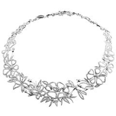 Gucci Diamond Gold Floral Choker Necklace