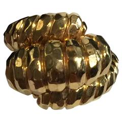Henry Dunay Hand Hammered Bold Gold Ring