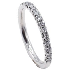 Platinum 0.55 Carat Diamond Half Wedding Band Ring