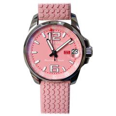 Montre-bracelet chronomètre Mille Miglia Chopard «Racing in Pink » en acier inoxydable