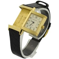 Jaeger Le Coultre Lady's Yellow Gold Reverso Quartz Wristwatch