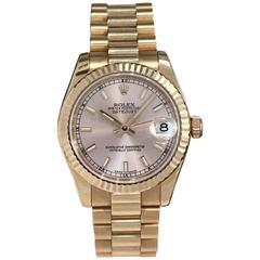 Rolex Rose Gold Pink Dial President Datejust Wristwatch Ref 178275