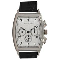 Breguet White Gold Heritage Tonneau Chronograph Wristwatch Ref 5460BB/12/996