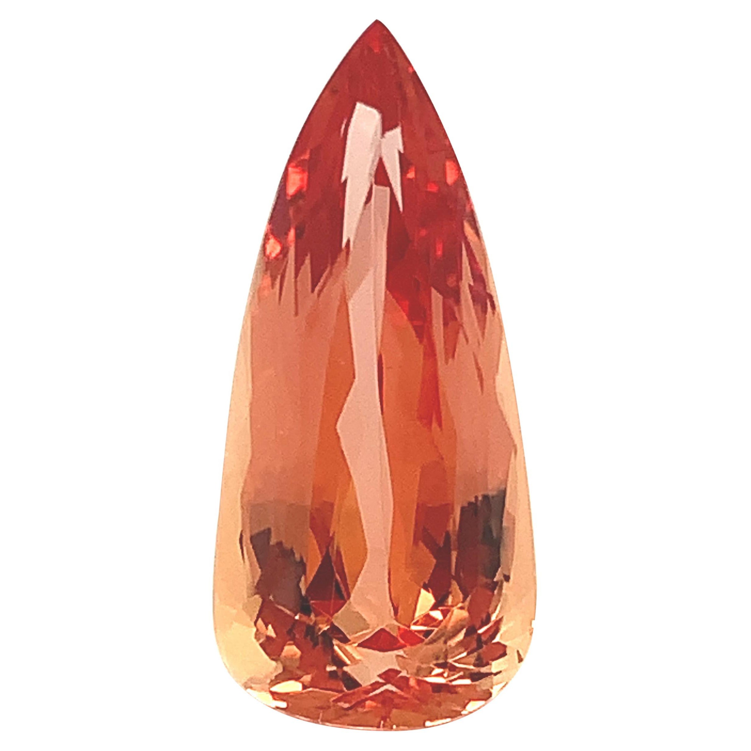 Topaze impériale orange 15,90 carats, pierre précieuse non sertie, certifiée GIA