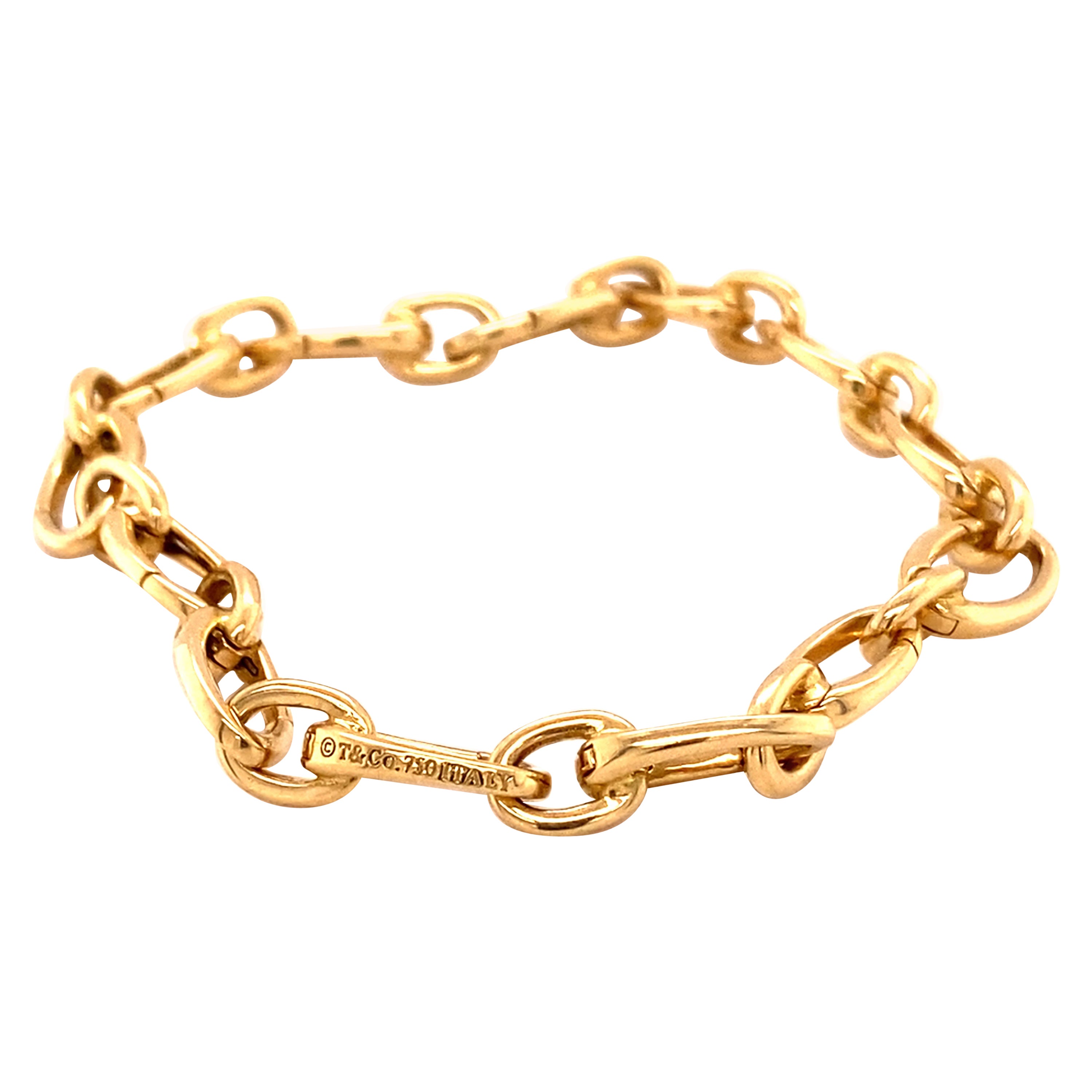 1990s Tiffany & Co. Oval Link Bracelet, 18 Karat Yellow Gold