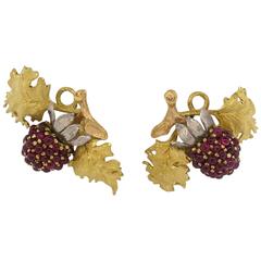 Buccellati Tricolor Ruby Gold Berries Earrings
