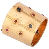 Sumptuous Ruby Sapphire Gold Cuff Bracelet