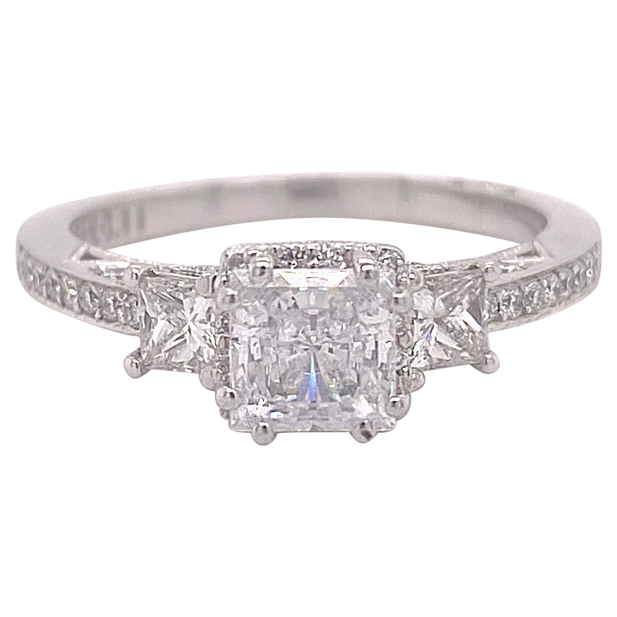 Designer Tacori Engagement Ring, Dantela Diamond Cresent, White Gold, 2663PR For Sale