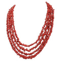 Red Stones, Multi-Strand Necklace