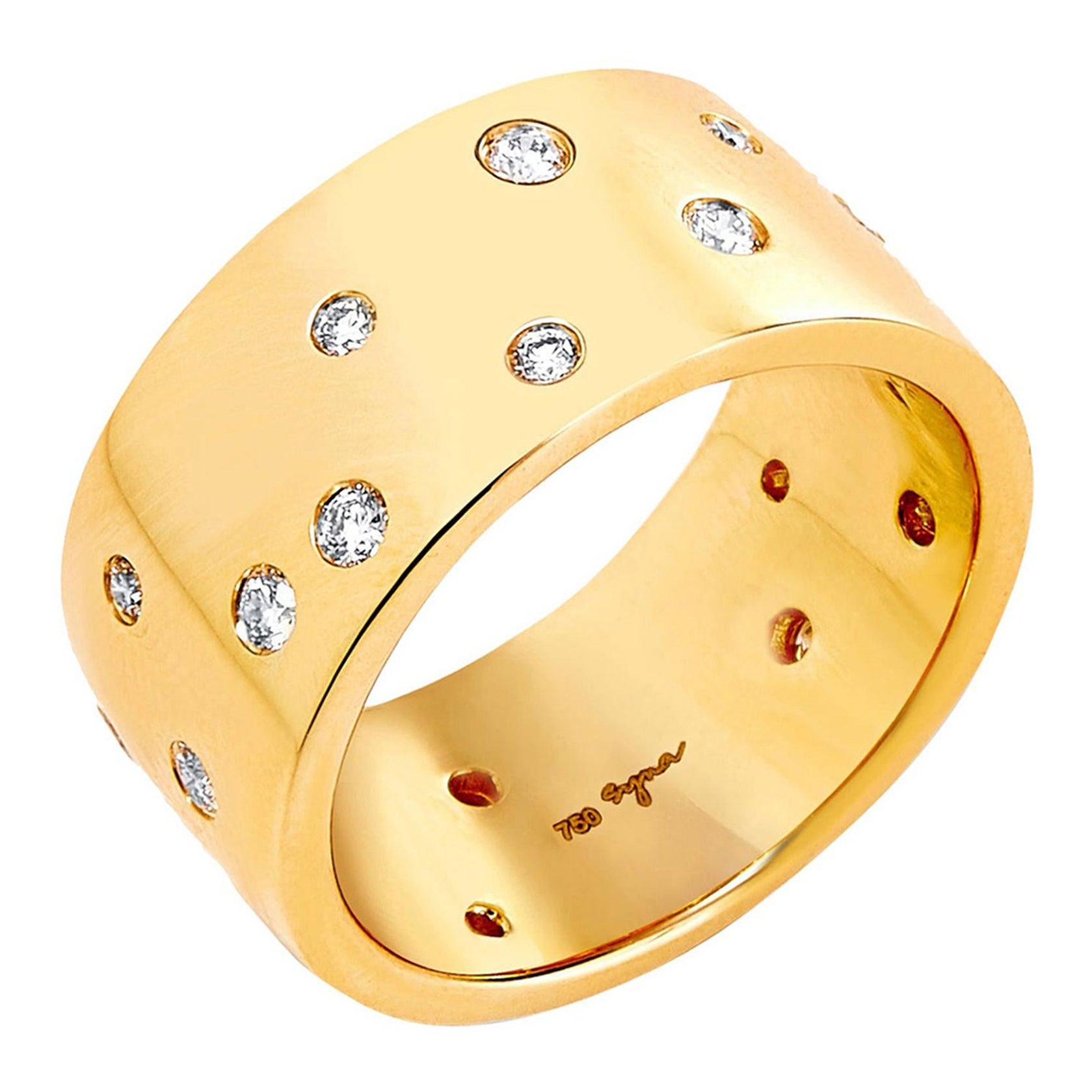 Syna Yellow Gold Cosmic Ring with Diamonds For Sale