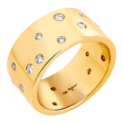 Syna Yellow Gold Cosmic Ring with Diamonds