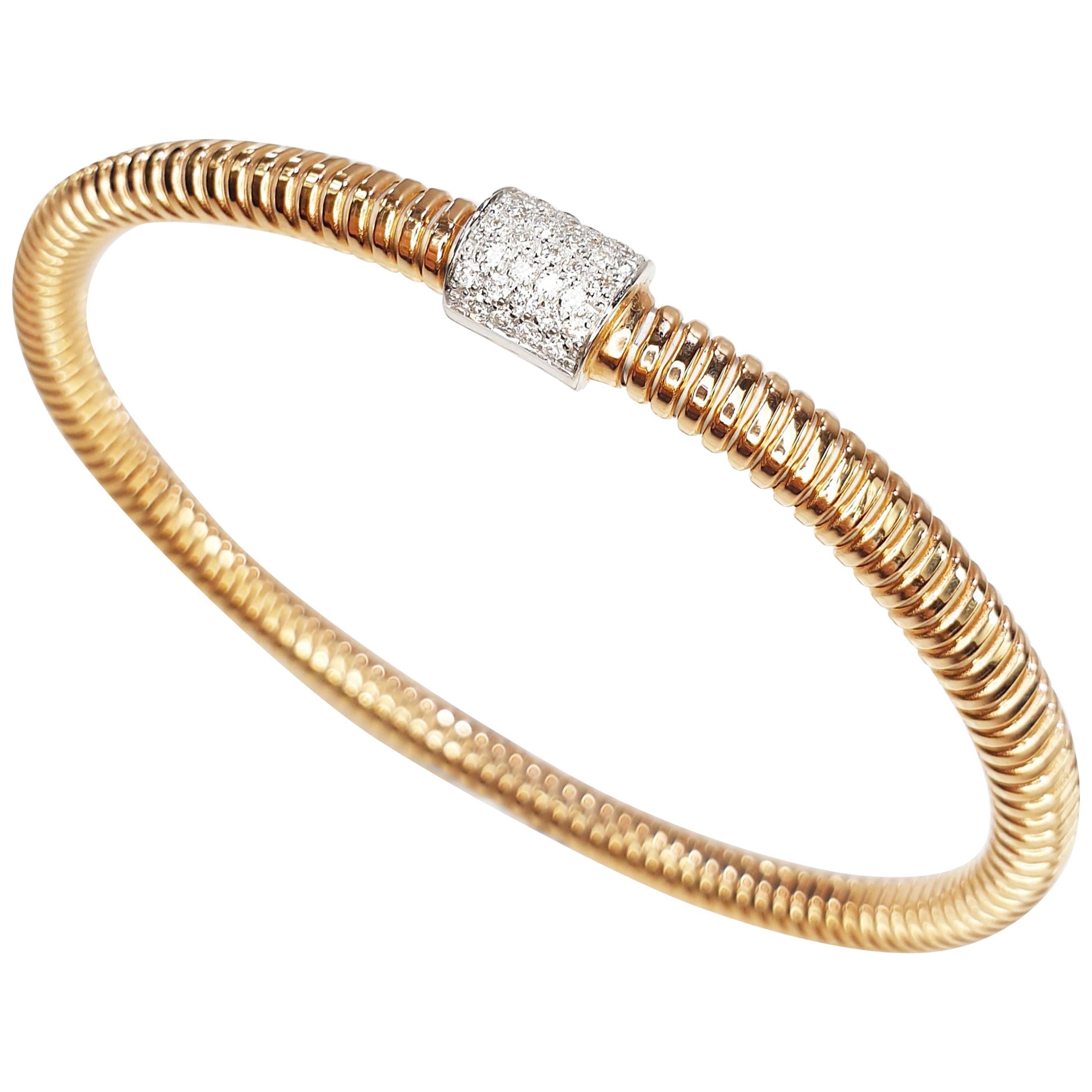 Antora Tubogas 18 Karat White Gold and Diamonds Diamond Bangle Bracelet ...