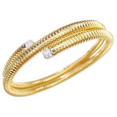 Antora Tubogas 18k Rose Gold Tubogas and Diamonds Clamper Bracelet