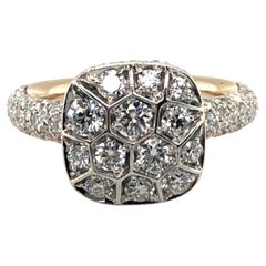 Pomellato Nudo Maxi Solitaire Ring with Diamonds in 18 Karat White and Rose Gold