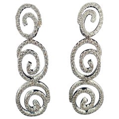 14KT White Gold and Diamond Drop Earrings