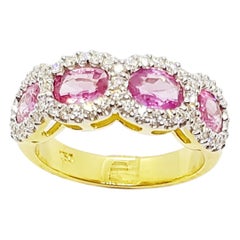 Pink Sapphire with Diamond Ring set in 18 Karat Gold Settings