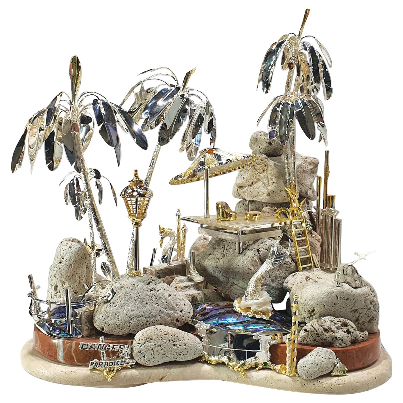 Paul Amey "The Island" Sculpture en argent artisanale et travaillée à la main en vente