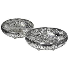 Antique Pair Shreve, Crump & Low San Francisco Sterling Silver Fruit Bowls  c1900