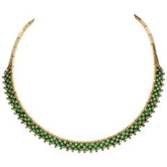Emerald Diamond Gold Necklace 4