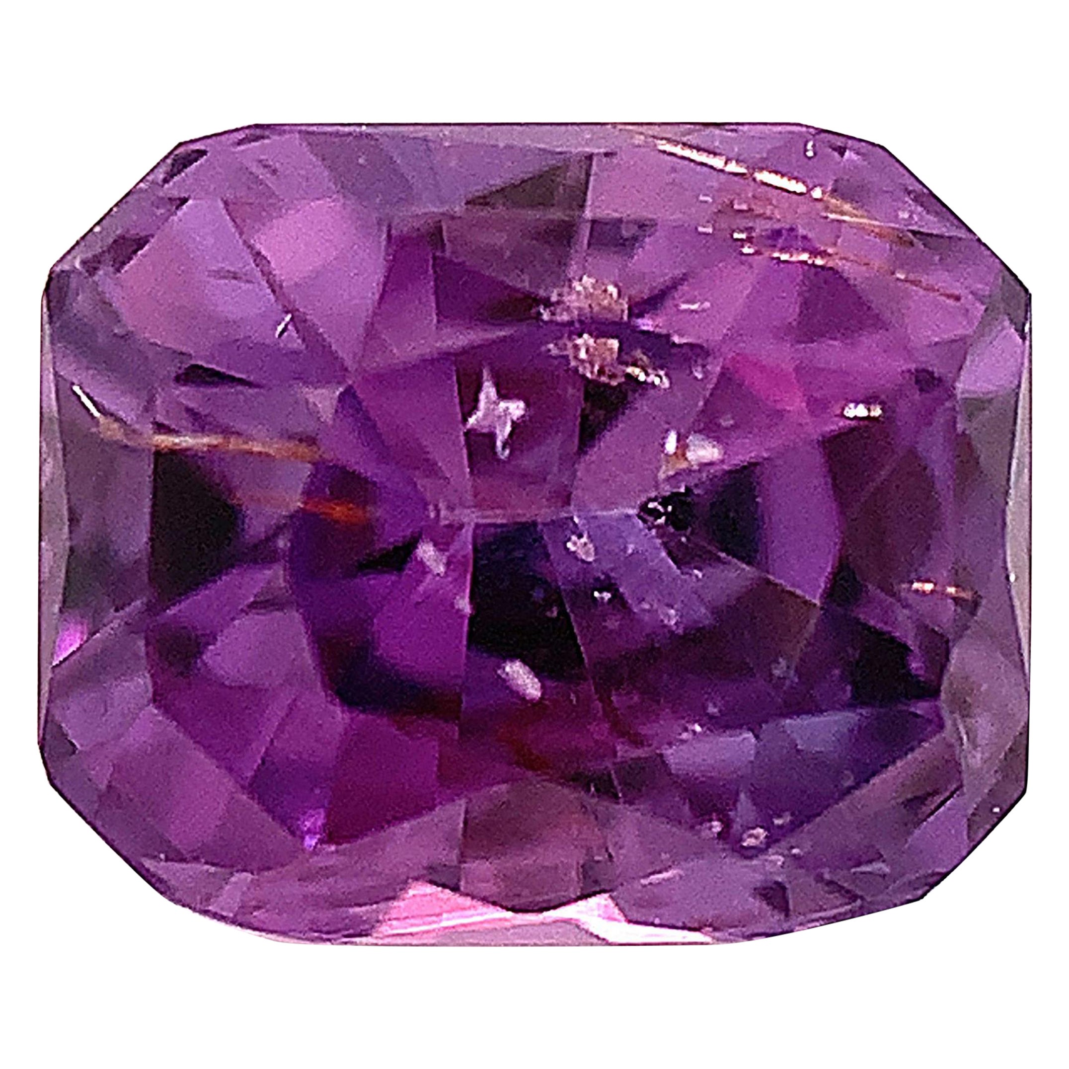 Unheated 2.14 Carat Purple Sapphire Octagon, Loose Gemstone, GIA Certified ...A For Sale