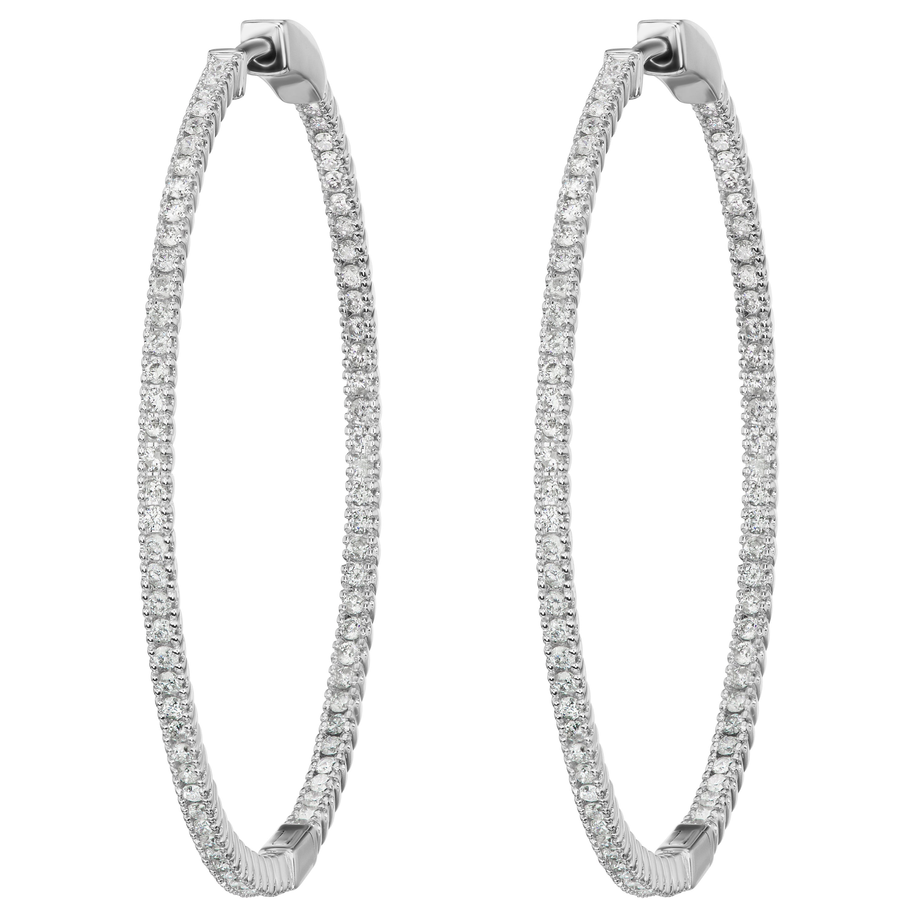 SHINE ON PAVE GOLD HOOP EARRINGS 18MM WHITE OPAL main image 0