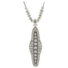 Edwardian Diamond Platinum Pendant 5