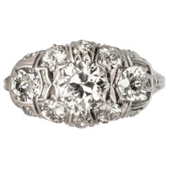 Anillo Eduardiano de Platino y Diamantes