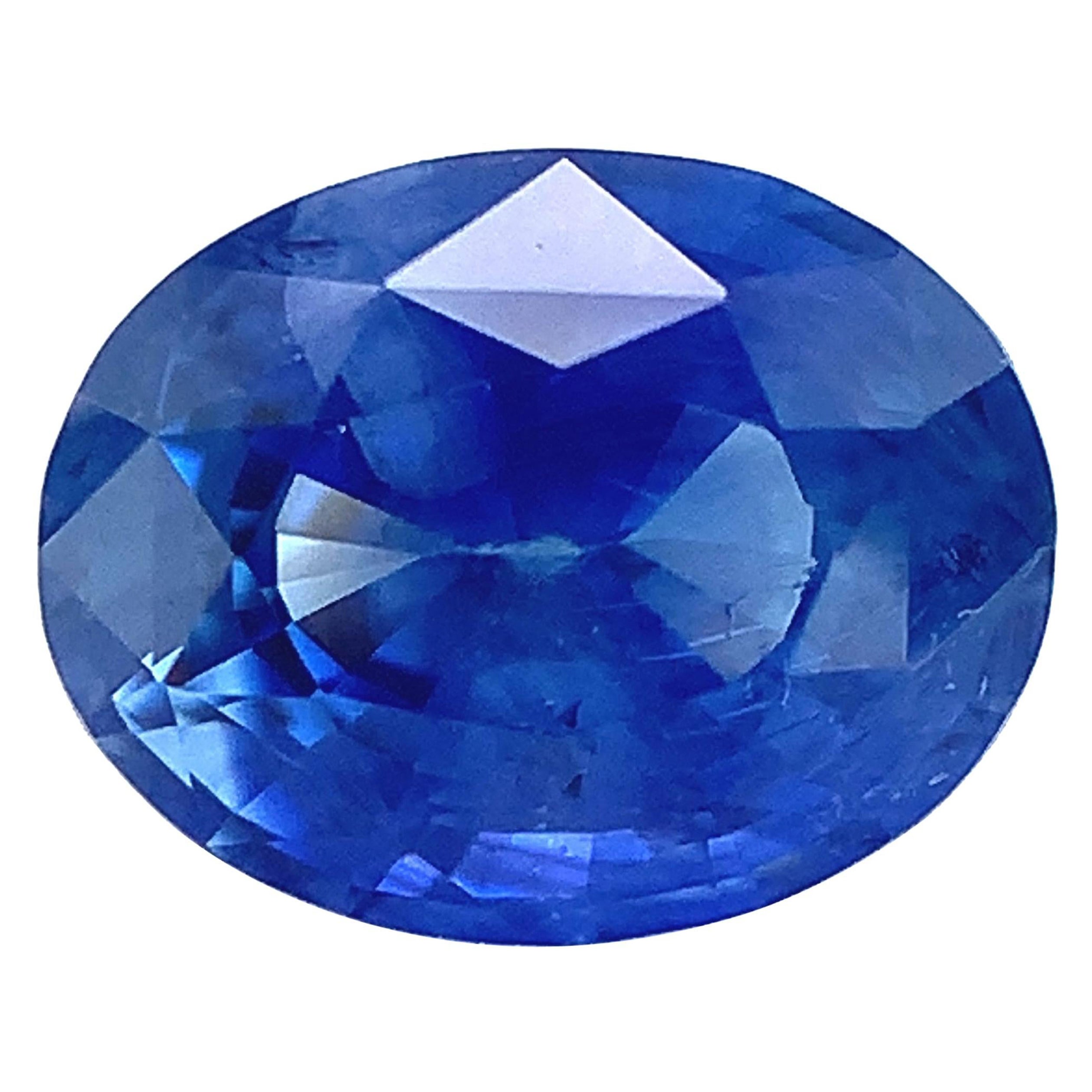 2.19 Carat Cornflower Blue Sapphire Oval, Unset Loose Gemstone, GIA Certified For Sale