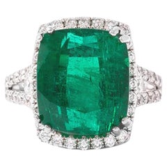 10.38 Carat Emerald Diamond Ring