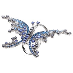 Diamond Butterfly Sapphire and Diamond Ring