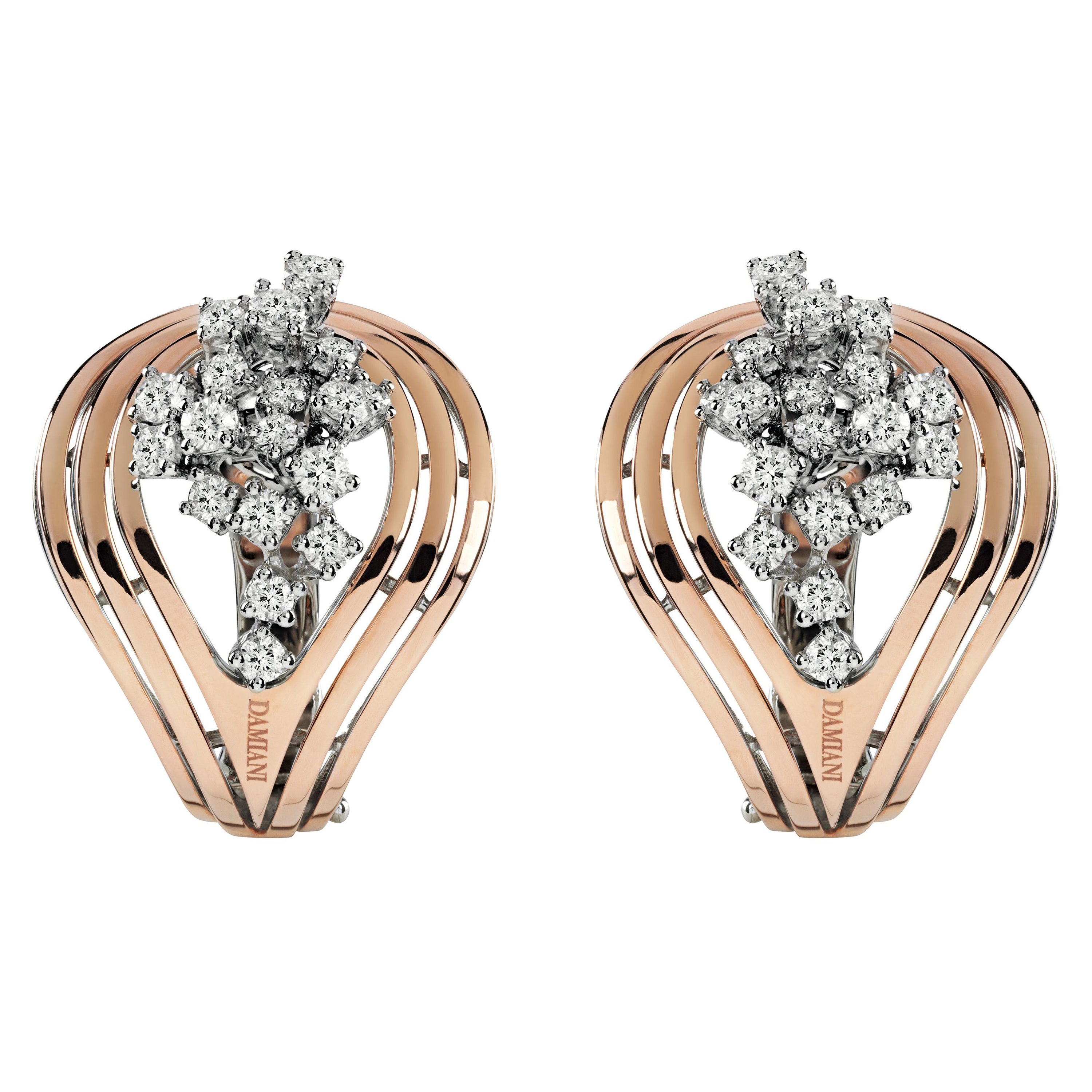 Damiani Diamond Gold Earrings For Sale at 1stDibs