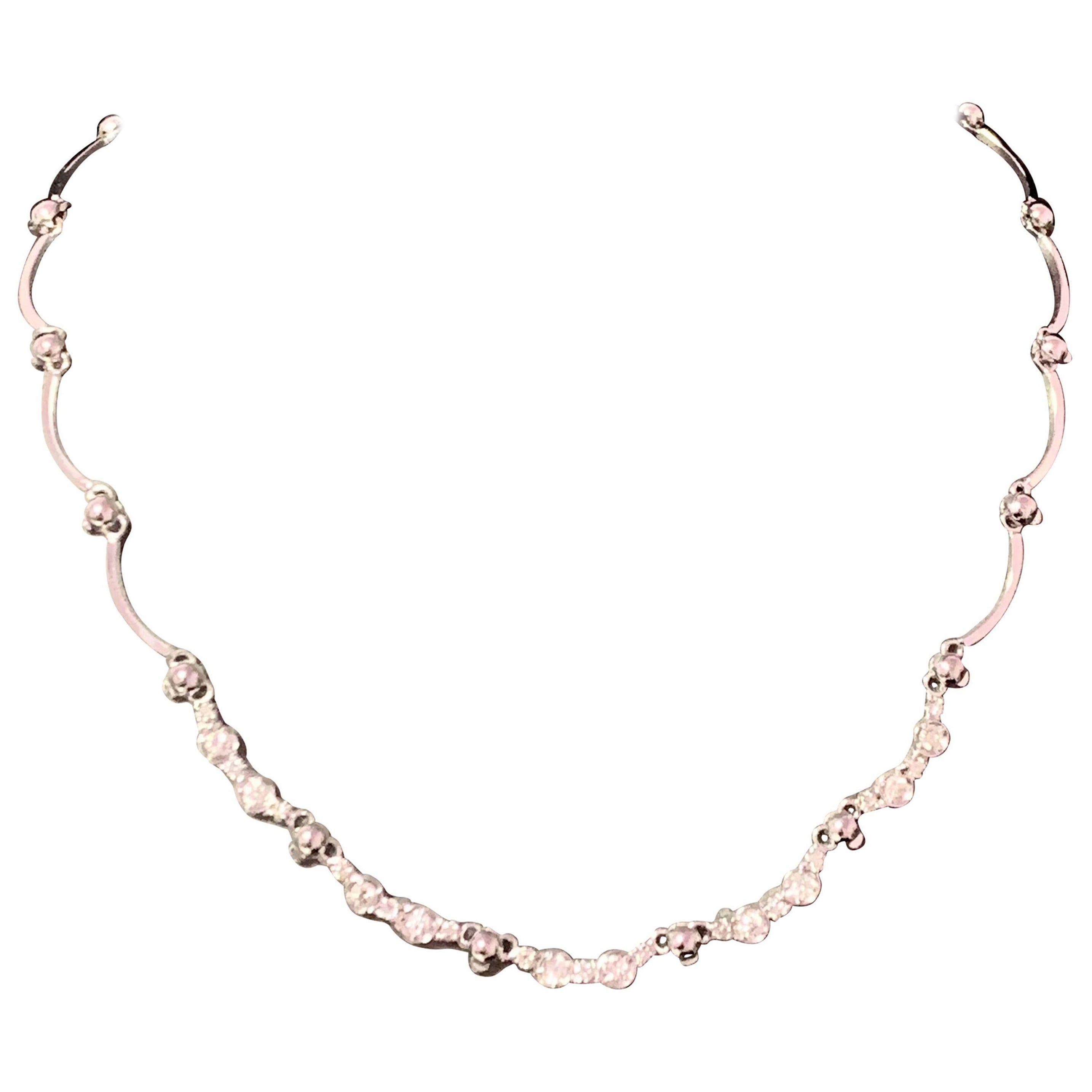 Diamond 14k Gold Necklace 1.5 TCW Certified For Sale