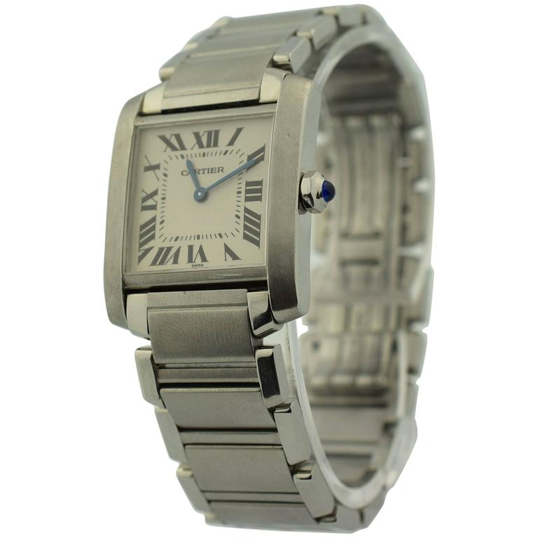 Cartier Stainless Steel Tank Francaise Quartz Wristwatch Ref 2301 at ...