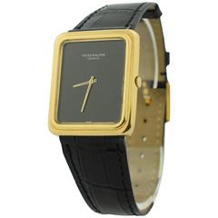 Vintage Patek Philippe Yellow gold Onyx Dial Wristwatch Ref 3649/1