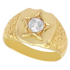 Antiker Siegelring aus 18 Karat Gelbgold mit Diamanten, um 1900